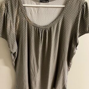 Victoria's Secret Gray Polka Dot Blouse